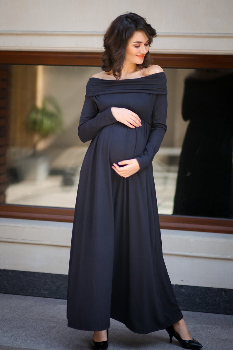 Off the Shoulder Maternity Dress