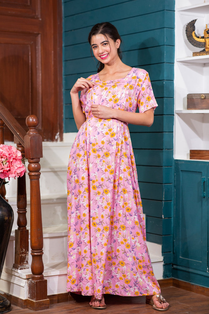 Gift Sets For Moms Cute Pink Hospital Gown With Matching Swaddle + F