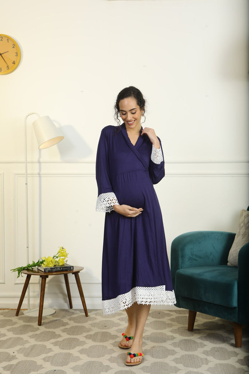 Cozy Maternity Robe  Rayon & Spandex Robe — NURTURED 9