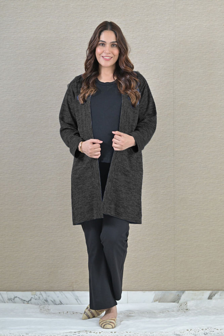 Adorable Black Maternity Winter Cover Up momzjoy.com