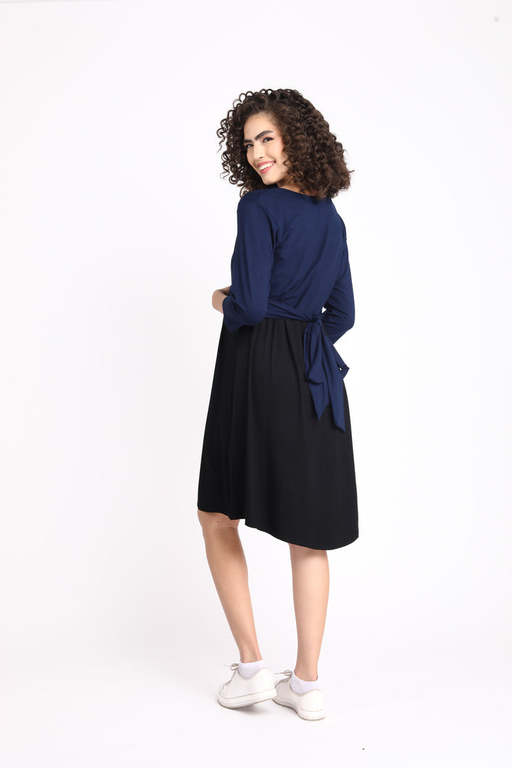 Breezy Black Maternity Dress + Jacket (2pc) MOMZJOY.COM