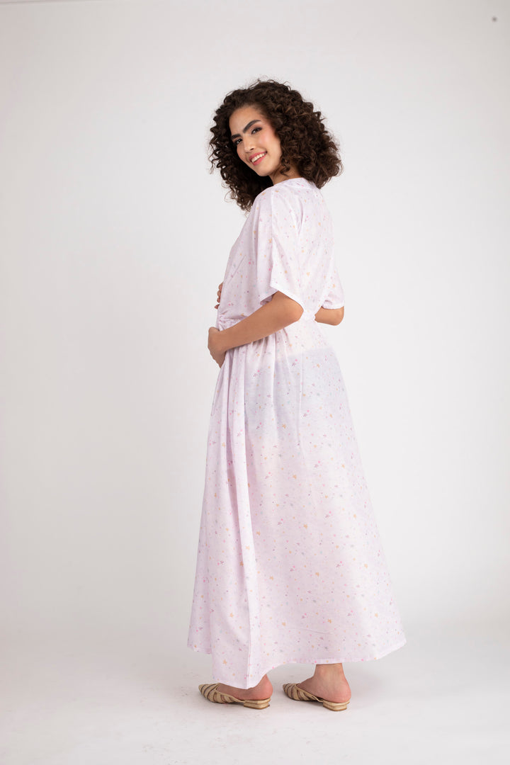 Starry Cloud Maternity & Nursing Dress / Delivery Gown/ Night Dress MOMZJOY.COM