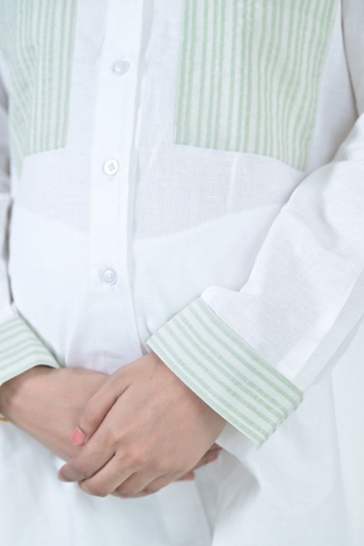 Classic White Maternity & Nursing Shirt (100% Cotton) momzjoy.com