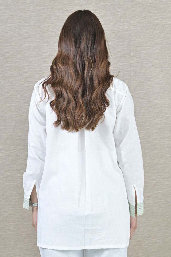 Classic White Maternity & Nursing Shirt (100% Cotton) momzjoy.com