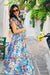 Classic Daisy Cobalt Blue Maternity & Nursing Frill Dress MOMZJOY.COM