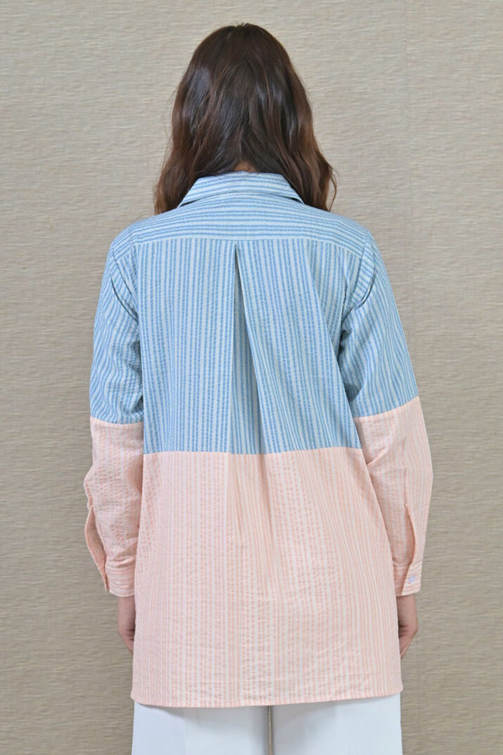 Striped Pastel Maternity & Nursing Top (100% Cotton) momzjoy.com