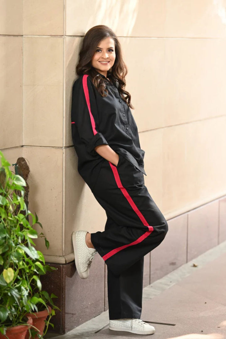 Jet Black Maternity & Nursing Coord Set (100% Cotton) (2 pc) momzjoy.com