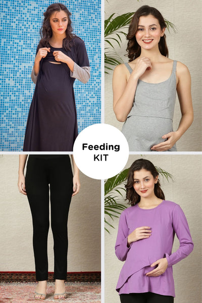 Maternity & Nursing Feeding Kit (Set Of 4) MOMZJOY.COM