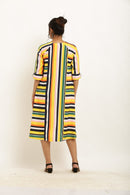 Vivacious Colorful Striped Maternity & Nursing Dress MOMZJOY.COM