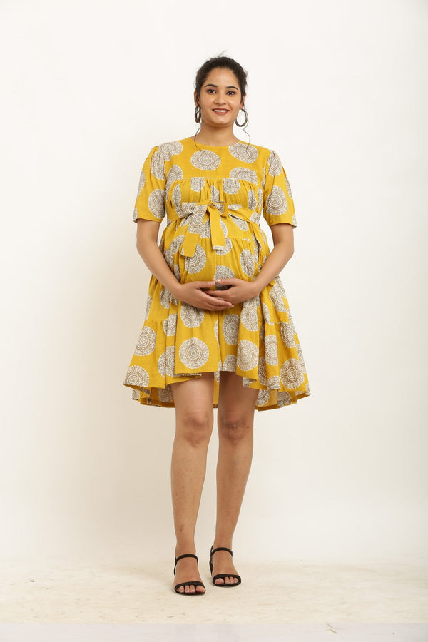 Chic Tuscany Floral Maternity & Nursing Knee Dress momzjoy.com