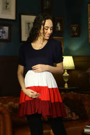 Charming Breezy Black & Red Layered Maternity Top MOMZJOY.COM