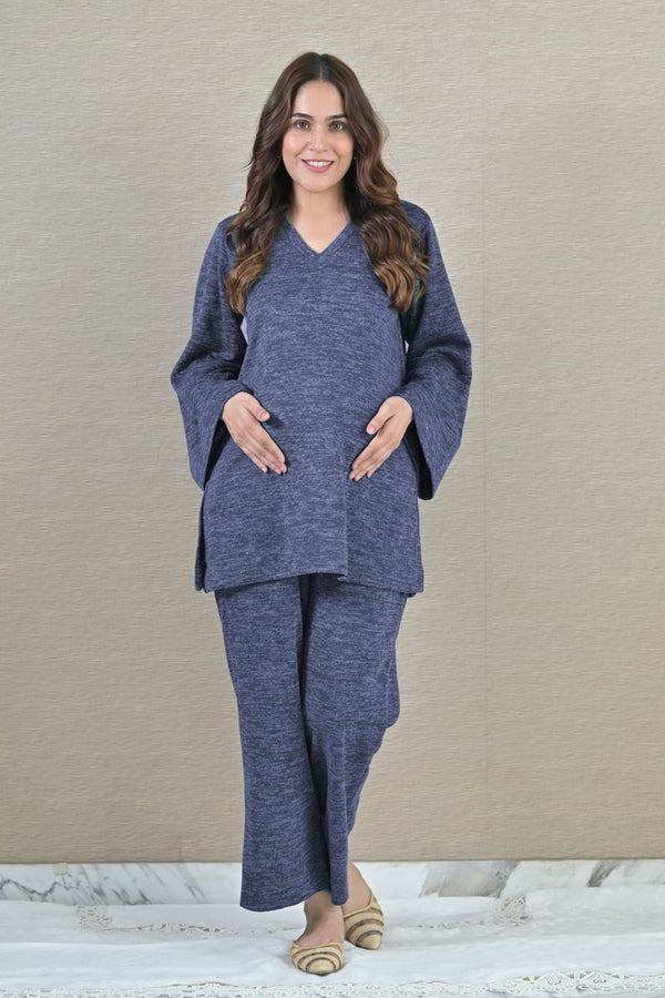 Homey Blue Maternity Stretchable Winter Coord Set (2 pc) momzjoy.com