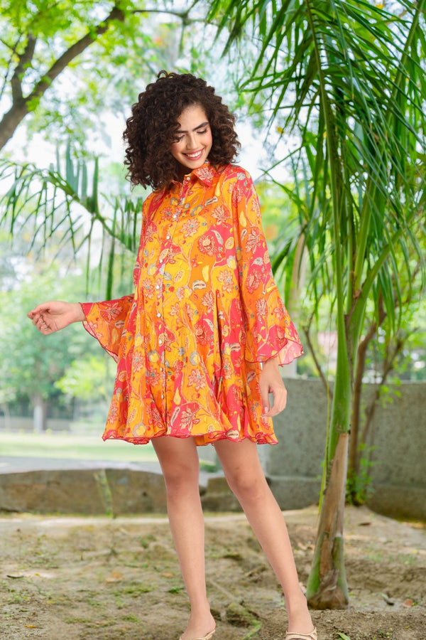 Forever Tangerine Maternity & Nursing Shirt Dress momzjoy.com