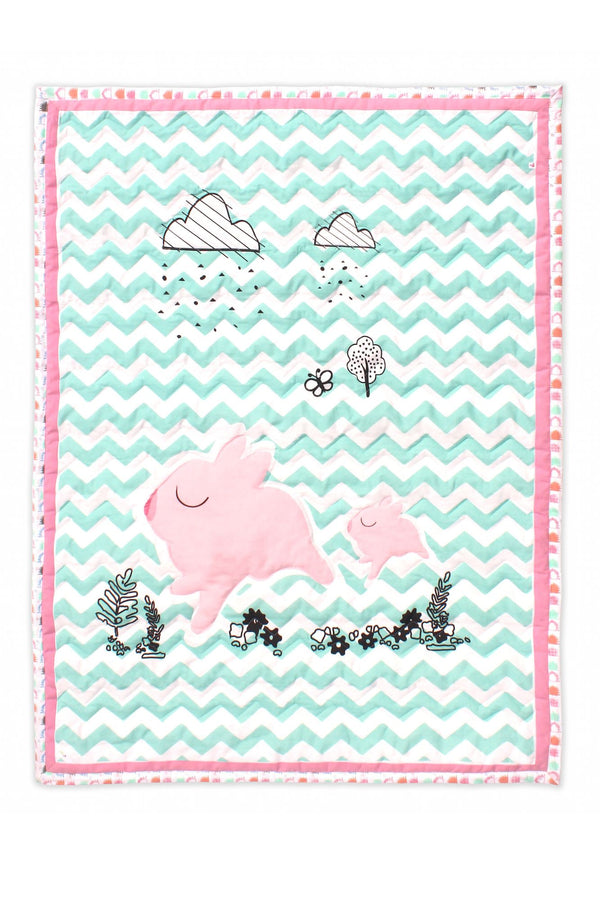 Pink Piggy - Organic Reversible Quilt MOMZJOY.COM