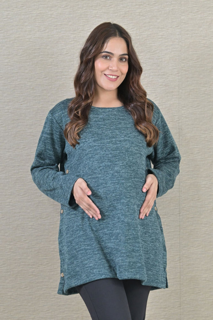 Arabian Green Maternity & Nursing Top MOMZJOY.COM