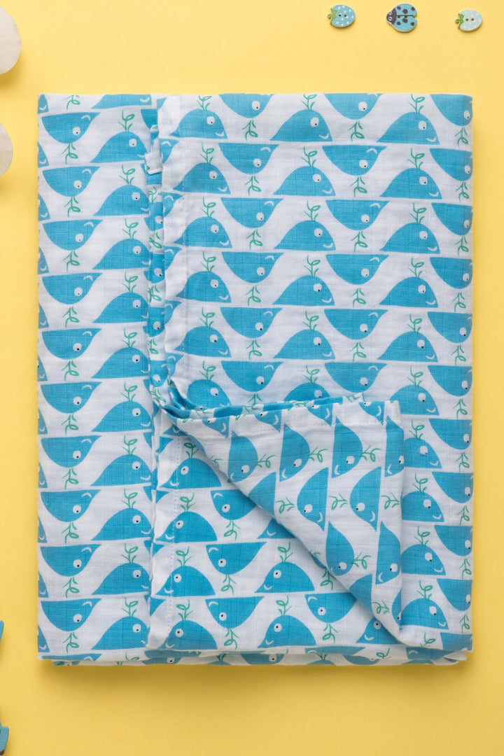 Mighty Whale - Muslin Swaddle MOMZJOY.COM