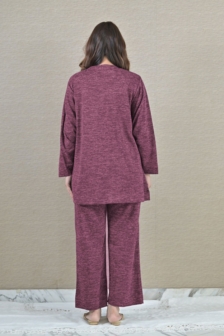 Cozy Purple Maternity Stretchable Winter Coord Set (2 pc) momzjoy.com