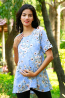 Blooming Blue Maternity Top momzjoy.com