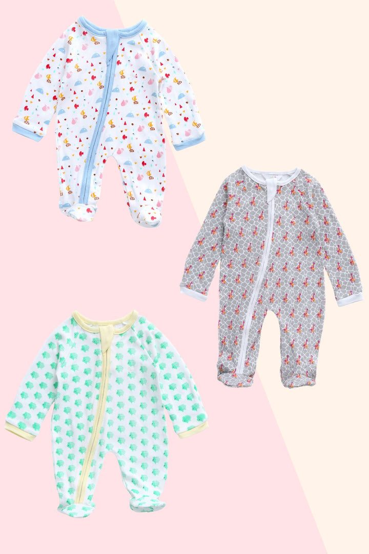 Piggy Fruit Punch  - Sleeper Onesie (Set of 3) MOMZJOY.COM