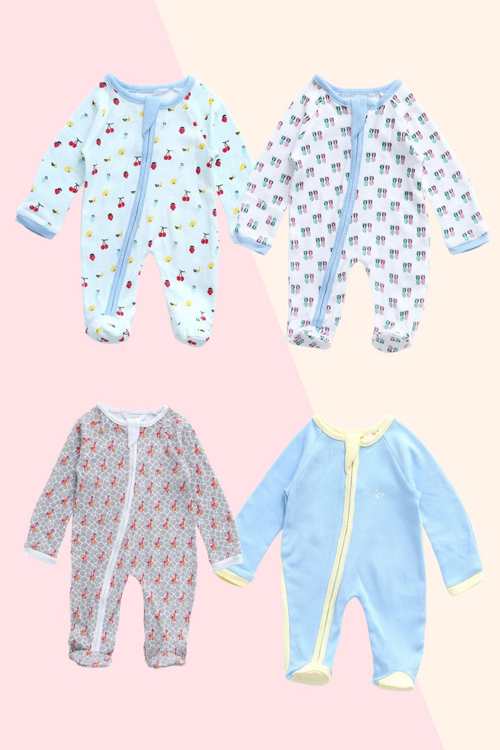 Color Palette Giraffe  - Sleeper Onesie (Set of 4) MOMZJOY.COM