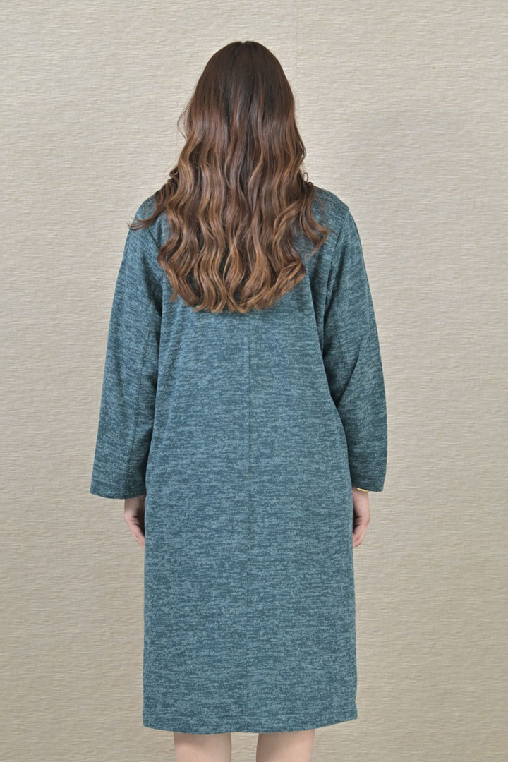 Warm Ocean Green Maternity Winter Cover Up momzjoy.com