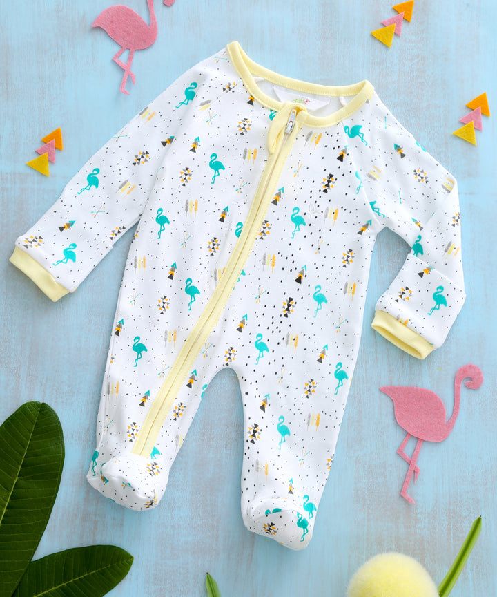 Boho Flamingo Giraffe Duo  - Sleeper Onesie (Set of 2) MOMZJOY.COM