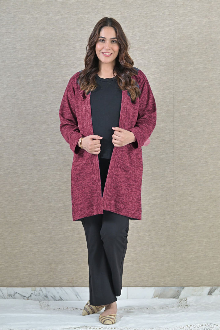 Berry Red Maternity Winter Cover Up momzjoy.com