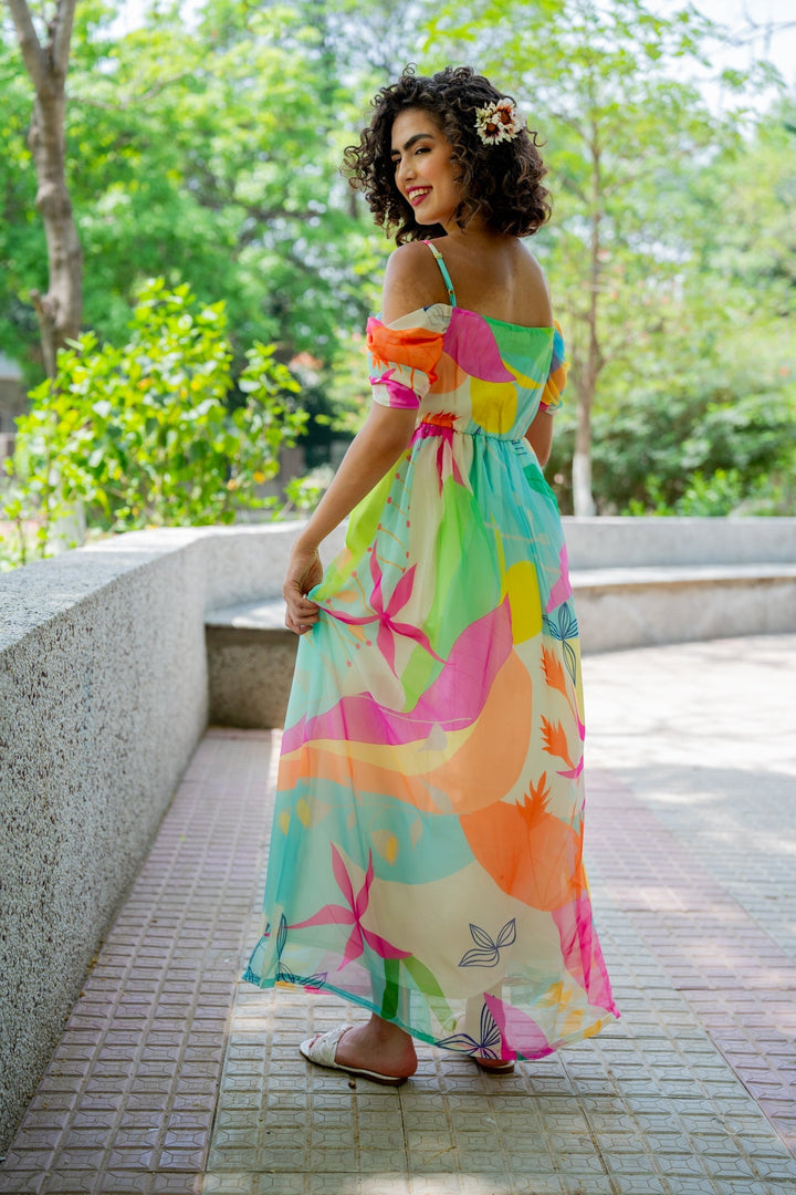 Luxe Adorable Candy Pop Off-Shoulder Maternity Photoshoot Gown momzjoy.com