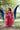 Luxe Pleasing Raspberry Blue Maternity & Nursing Flair Photoshoot Gown MOMZJOY.COM