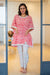 Elegant Baby Pink Ikat Maternity & Nursing Kaftan Set (2Pc) (100% Cotton) momzjoy.com