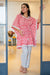 Elegant Baby Pink Ikat Maternity & Nursing Kaftan Set (2Pc) (100% Cotton) momzjoy.com
