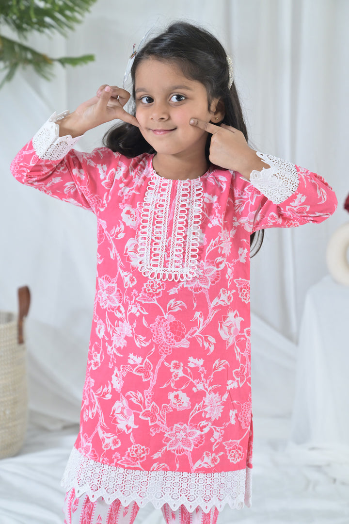 Pretty Pink Kurta Set (2pc) (0-12 Yrs) MOMZJOY.COM