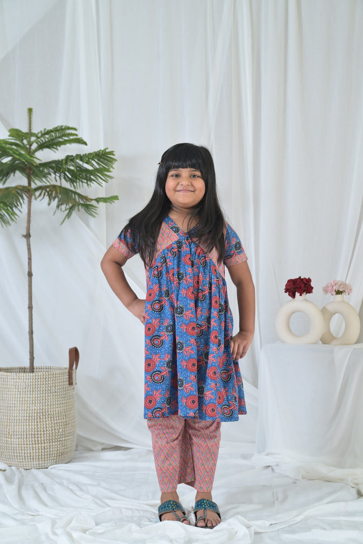 Chirpy Blue Kurta Set (2pc) (0-12 Yrs) MOMZJOY.COM