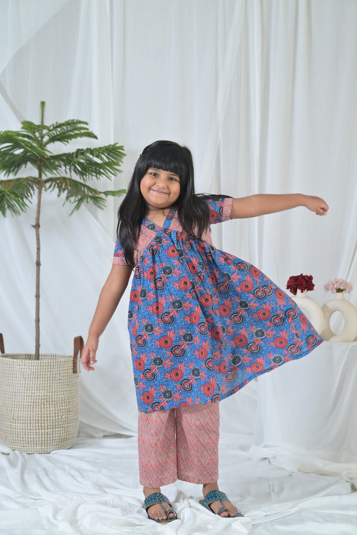 Chirpy Blue Kurta Set (2pc) (0-12 Yrs) MOMZJOY.COM