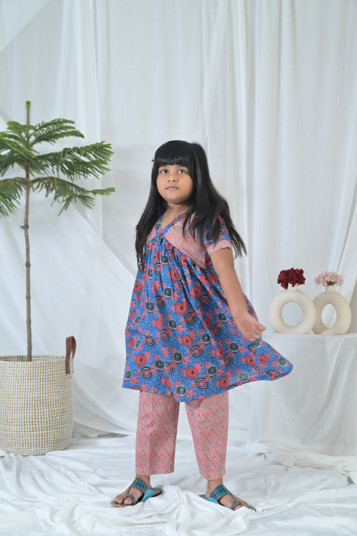 Chirpy Blue Kurta Set (2pc) (0-12 Yrs) MOMZJOY.COM