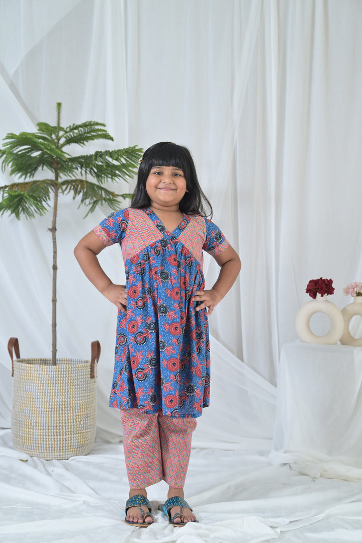 Chirpy Blue Kurta Set (2pc) (0-12 Yrs) MOMZJOY.COM