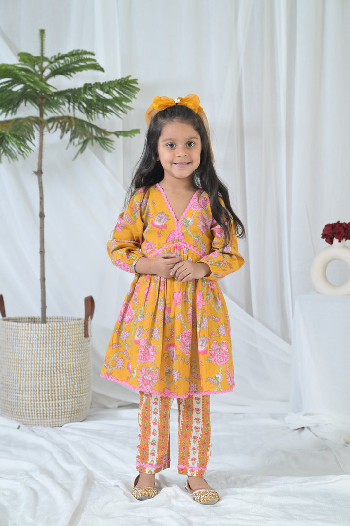 Jolly Mustard Kurta Set (2pc) (0-12 Yrs) MOMZJOY.COM