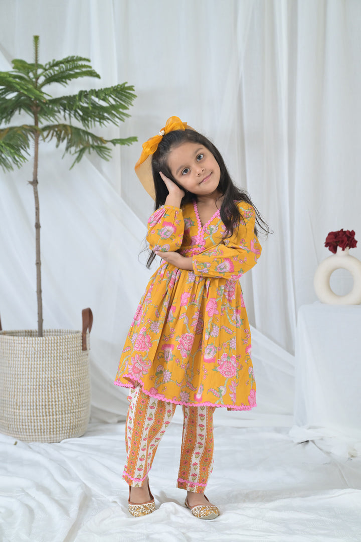 Jolly Mustard Kurta Set (2pc) (0-12 Yrs) MOMZJOY.COM