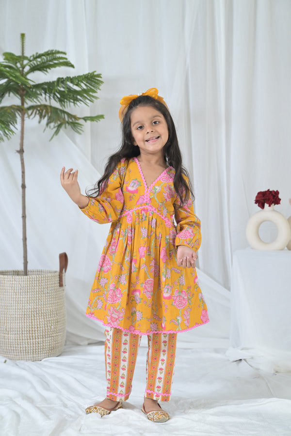 Jolly Mustard Kurta Set (2pc) (0-12 Yrs) MOMZJOY.COM