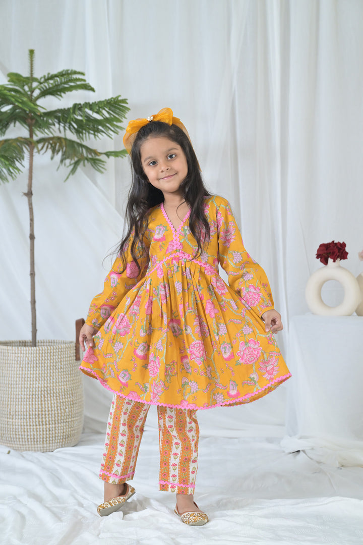 Jolly Mustard Kurta Set (2pc) (0-12 Yrs) MOMZJOY.COM