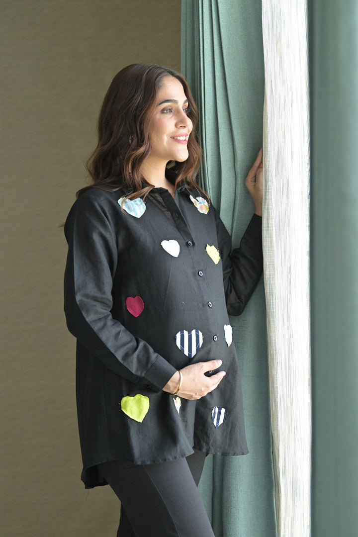 Snazzy Appliquéd Maternity & Nursing Coord Set (2 pc) (100% Cotton) momzjoy.com