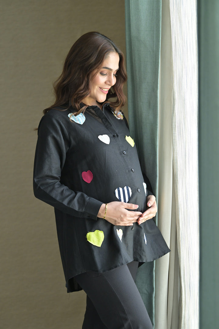 Snazzy Appliquéd Maternity & Nursing Coord Set (2 pc) (100% Cotton) momzjoy.com