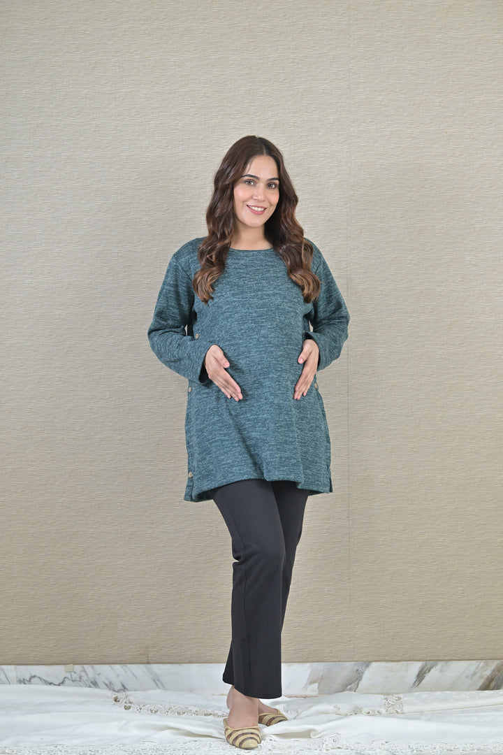 Arabian Green Maternity & Nursing Top MOMZJOY.COM