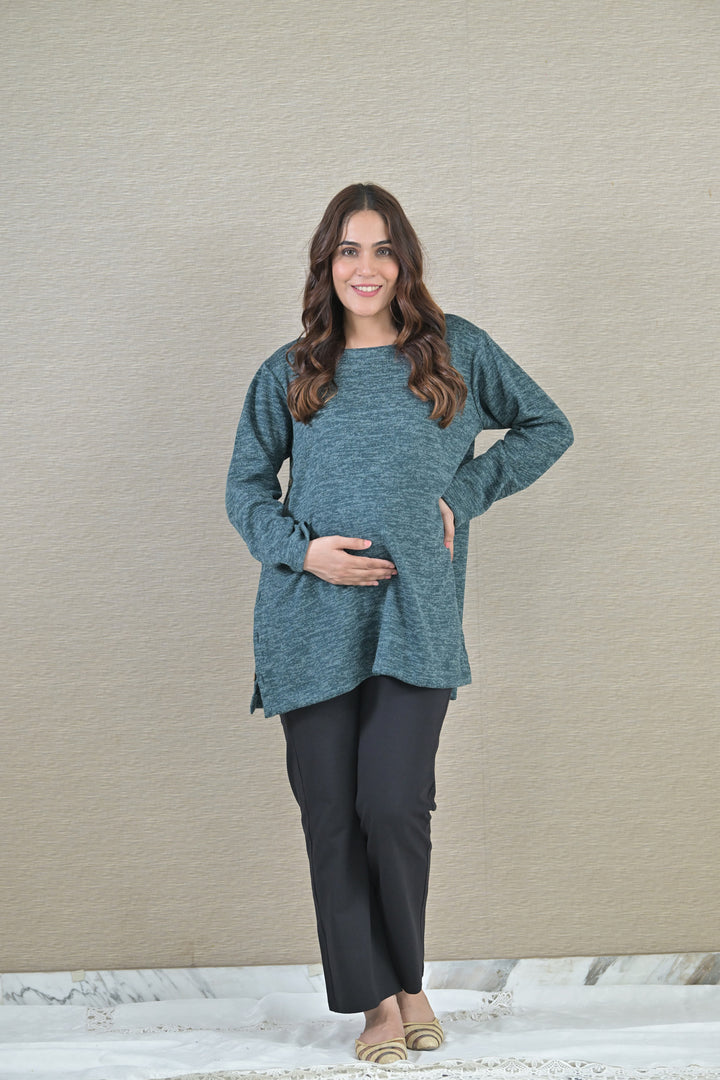 Arabian Green Maternity & Nursing Top MOMZJOY.COM