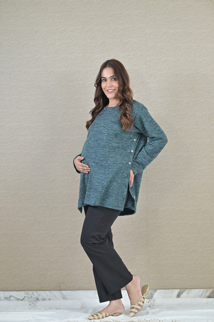 Arabian Green Maternity & Nursing Top MOMZJOY.COM