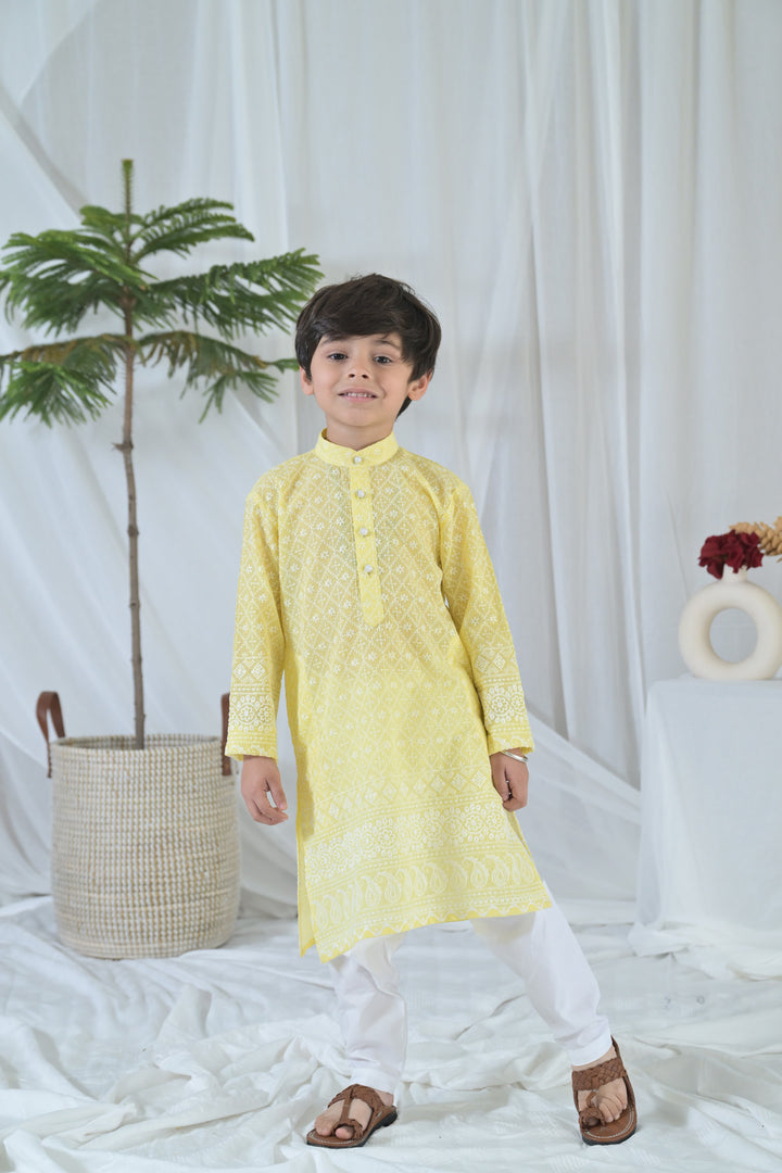 Happy Sunshine Kurta Set (2pc) (0-12 Yrs) MOMZJOY.COM