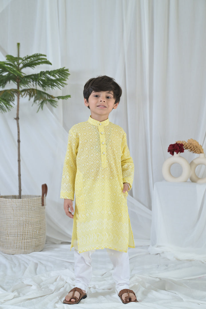 Happy Sunshine Kurta Set (2pc) (0-12 Yrs) MOMZJOY.COM