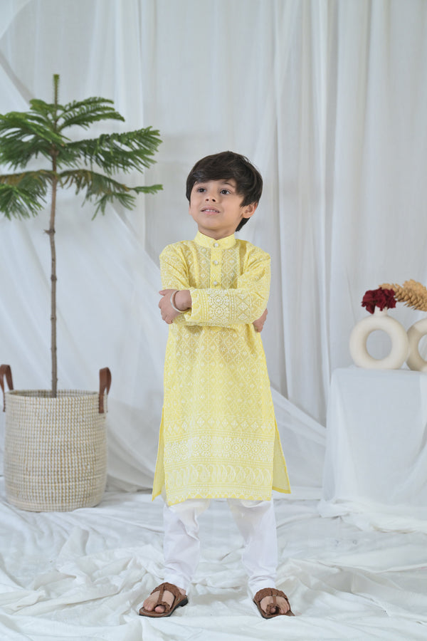 Happy Sunshine Kurta Set (2pc) (0-12 Yrs) MOMZJOY.COM