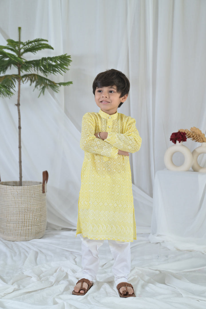 Happy Sunshine Kurta Set (2pc) (0-12 Yrs) MOMZJOY.COM