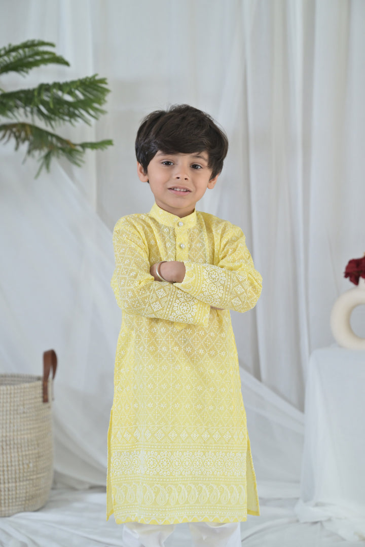 Happy Sunshine Kurta Set (2pc) (0-12 Yrs) MOMZJOY.COM